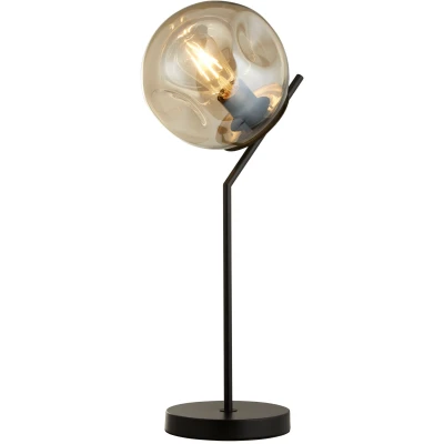 Afbeelding van Searchlight Zwarte tafellamp Punch design EU22121 1BK