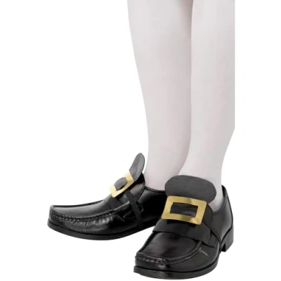 Afbeelding van (SINGLE BUCKLE) Tales of Old England Metal Shoe Buckle, Gold, with Elastic Strap