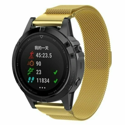 Afbeelding van Milanese bandje Goud Garmin Tactix 8 47mm RVS