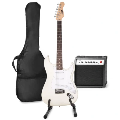 Afbeelding van MAX GigKit elektrische gitaar set met o.a. gitaarstandaard Wit