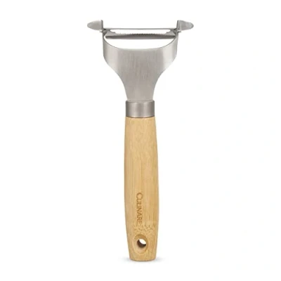 Afbeelding van Culinare Naturals C70006 Getand Dunschiller, Duurzaam Bamboe/Roestvrij Staal, 35cm x 7,5cm, Fruitschiller Voor Een Zachte Huid, 2 Jaar Garantie