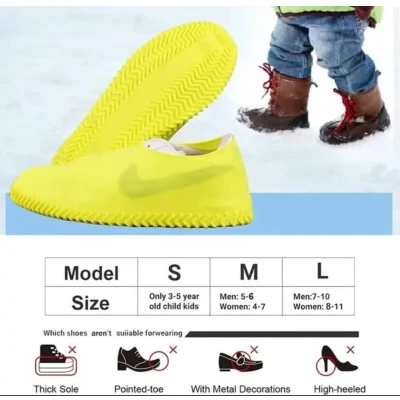 Afbeelding van Siliconen overschoenen / Regenschoenen Voor alle soorten schoenen Waterdicht Antislip wasbaar Herbruikbaar hoge kwaliteit milieuvriendelijk/ Semi transparant L/ R90