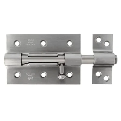 Afbeelding van AMIG schuifslot/plaatgrendel staal 12cm mat rvs incl schroeven deur raam Grendels
