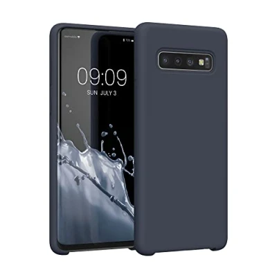 Afbeelding van kwmobile telefoonhoesje geschikt voor Samsung Galaxy S10 Hoesje met siliconen coating Smartphone case in bosbesblauw