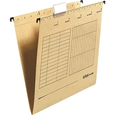 Afbeelding van Herlitz 10843357 hangmappen A4, kraftkarton verpakt aan de zijkant open, 25 stuks