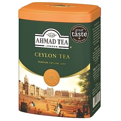 Afbeelding van Ahmad Tea Engelse Scene Caddy met Ceylon Thee 100g Losse
