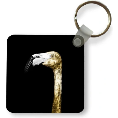 Afbeelding van Sleutelhanger Uitdeelcadeautjes Flamingo Vogel Goud Plastic
