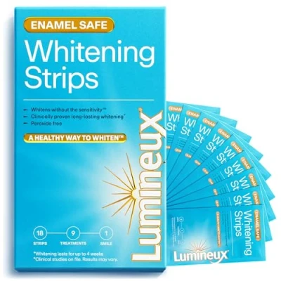 Afbeelding van Lumineux Teeth Whitening Strips 14 Tanden Bleekstrips zonder Peroxide (0%) 100% Natuurlijke Ingrediënten Tandenbleekset