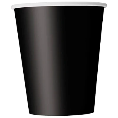 Afbeelding van Unique 32046EU Plasticvrije Paperien Bekers 266 ml Zwarte Kleur 14 Stuks (Pak van 1)