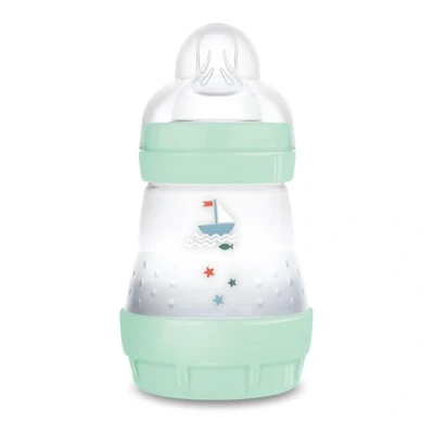 Afbeelding van MAM Easy Start anticolica babyfles, met siliconen zuignap SkinSoftTM, 0+ maanden, 130 ml, lichtblauw