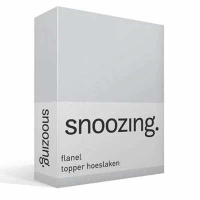 Afbeelding van Snoozing Flanel Hoeslaken Topper Lits jumeaux 160x210/220 cm Grijs