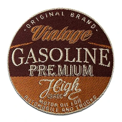 Afbeelding van Lapjes Appliqués Vintage benzine motorfiets auto overdrukplaatjes opzetstukken Applicaties opnaaien opstrijken Lap Patches, Maat: 6,6 x cm