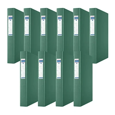 Afbeelding van DONAU 3734001PL 06 Ringband, groen, 2 D ringmechanisme, 25 mm, DIN A4, van karton/kunststof, 1,9 mm dik karton met eco PP 100µ, verpakking 10 stuks