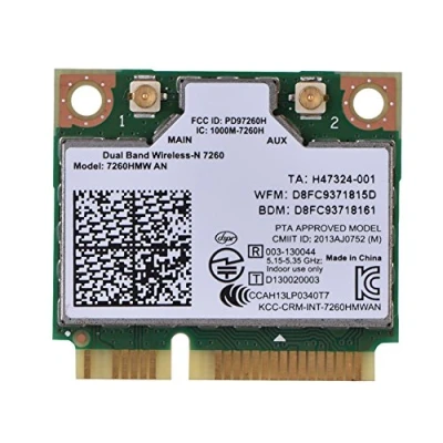 Afbeelding van 7260HMW Wifi netwerkkaart, Mini PCI e 300M dual band 2.4G / 5G draadloze netwerkkaart voor Intel 7260AN, ondersteunt Bluetooth 4.0 slotapparaat