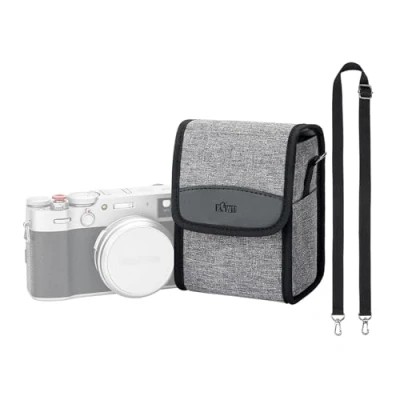 Afbeelding van KIWIFOTOS Compacte Digitale Camera Case Reistas Tas Cross Body Holster, Grijs/Groot, 150 x 90 90mm (5.9 3.5 3.5&quot;), Heuptas, Pouch