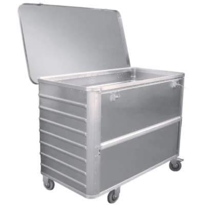 Afbeelding van Aluminium containerwagen schuifbord Capaciteit 355 tot 650 L
