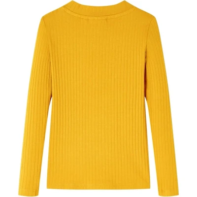 Afbeelding van Kindershirt met lange mouwen 116 okerkleurig