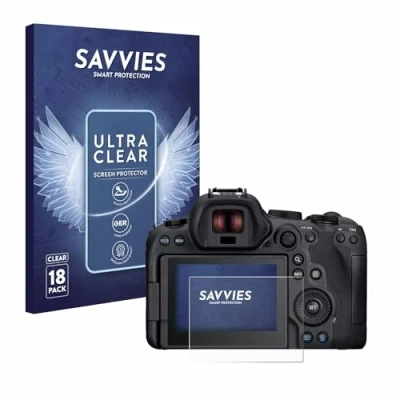 Afbeelding van Savvies (18 Stuks) Schermbeschermer voor Canon EOS R6 Mark II Screen Protector Ultra Transparant