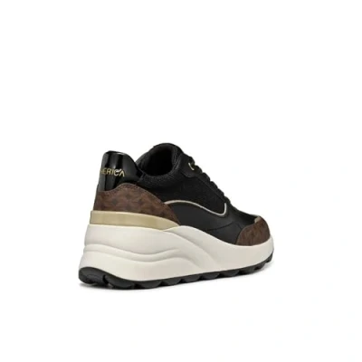 Afbeelding van Geox Spherica Sneakers laag, Dames, Maat: 41, Black Leer en textiel