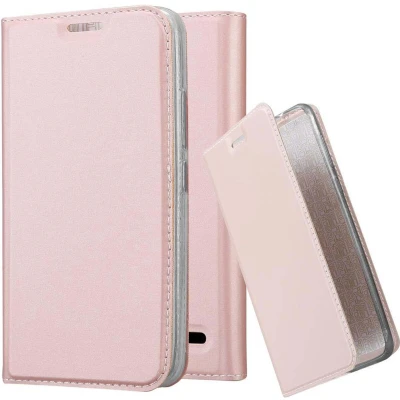 Afbeelding van Cadorabo Hoesje geschikt voor Motorola MOTO E4 in CLASSY ROSE GOUD Beschermhoes met magnetische sluiting, standfunctie en kaartvakje Book Case Cover Etui