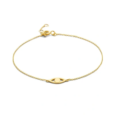 Afbeelding van Armband Boze Oog geelgoud 16 18 cm