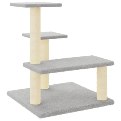 Afbeelding van vidaXL Kattenmeubel met sisal krabpalen 61 cm lichtgrijs