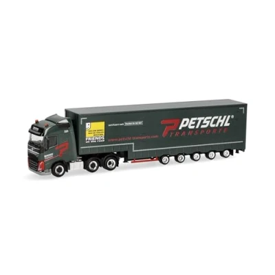 Afbeelding van herpa Volvo FH GL 2020 Vrachtwagen met Petschl volumetrisch dekzeil, model op schaal 1:87, verzamelaarsmodel, Made in Germany, kunststof