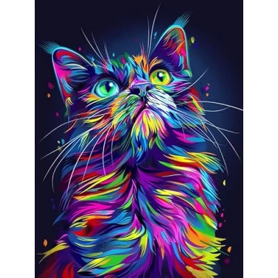 Afbeelding van Wergund DIY 5D Diamond Painting Kit Kat, Art Dier, Full Drill Embroidery Rhinestone Cross Stitch Arts Craft Canvas Wall Decor 30x40 cm 20