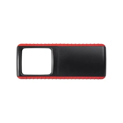 Afbeelding van Wedo 271741502 vergrootglas voor buiten, rechthoekig (met ledverlichting inclusief batterijen), zwart/rood