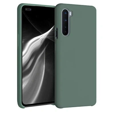 Afbeelding van kwmobile telefoonhoesje geschikt voor OnePlus Nord Hoesje met siliconen coating Smartphone case in dennengroen