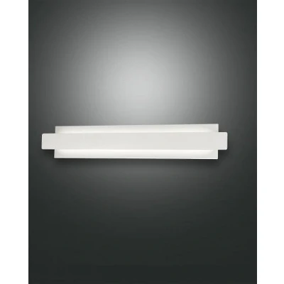Afbeelding van Fabas Luce LED wandlamp Regolo met metalen front wit