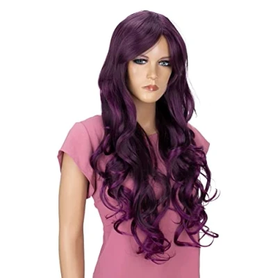 Afbeelding van CAISHA Pruik Volumineus Lang Haar Cosplay Theatershow Golvend Paarse Mix FS836h