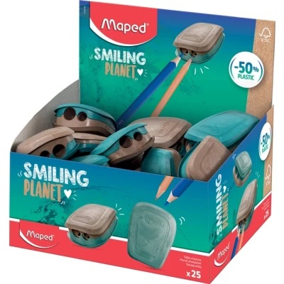 Afbeelding van Puntenslijper Maped Smiling Planet 2 gaats display à 25 stuks