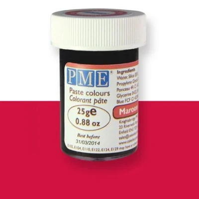 Afbeelding van Kleurstof gel PME Maroon Red 25 gram