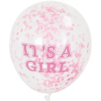 Afbeelding van Confetti ballon It&#039;s a girl 6 stuks