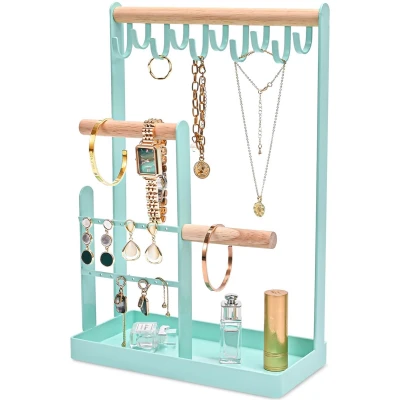 Afbeelding van ProCase Sieradenstandaard Sieradenhouder Sieradenboom, Sieradenorganizer Kettinghouder Oorbellenstandaard voor kettingen Armbanden Ringen Blauw