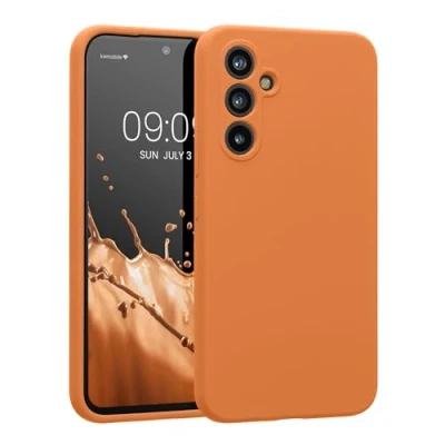 Afbeelding van kwmobile telefoonhoesje geschikt voor Samsung Galaxy A54 5G TPU backcover met siliconen coating Smartphone case in warme abrikoos