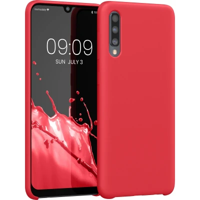 Afbeelding van kwmobile telefoonhoesje geschikt voor Samsung Galaxy A50 Hoesje met siliconen coating Smartphone case in awesome pink