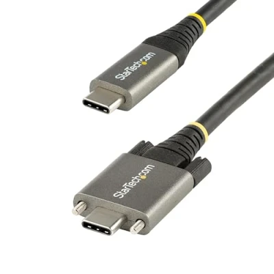 Afbeelding van StarTech.com 50cm Vergrendelbare USB C Kabel met Zijschroef, 10Gbps, 3.1/3.2 Gen 2 Type Kabel,
