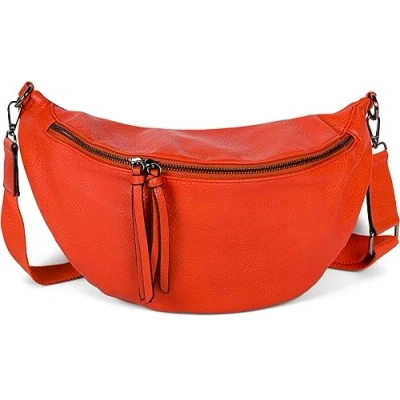 Afbeelding van styleBREAKER Dames Halve Maan Crossbody Schoudertas, Afneembare Verstelbare Schouderriem, Effen Handtas 02012386, Kleur:Oranje