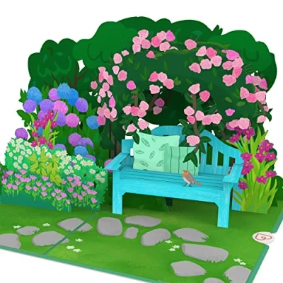 Afbeelding van papercrush® Pop upkaart tuin met bloemen 3D verjaardagskaart voor tuinders en tuinliefhebbers (vrouwen mannen), tegoedbon tuinieren, geldcadeau tuinmeubelen, tuinieren bruiloft
