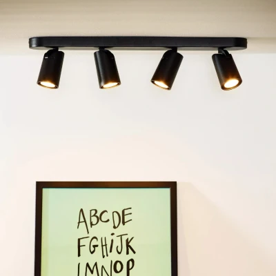 Afbeelding van Lucide XYRUS Plafondspot LED Dim to warm GU10 4x5W Zwart