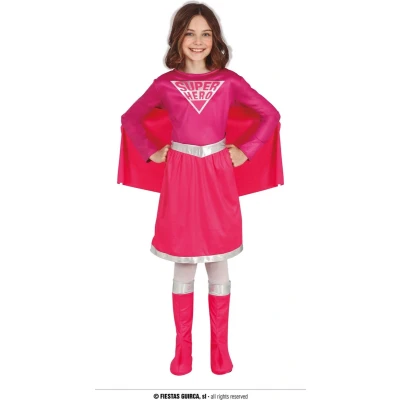 Afbeelding van Guirca Superwoman &amp; Supergirl Kostuum Superheldin Mega Roze Redder In Nood Meisje 5 6 jaar Carnavalskleding Verkleedkleding