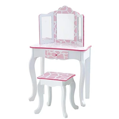 Afbeelding van Teamson Kids Kaptafel met kruk, Giraffe