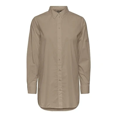 Afbeelding van Pieces Pcjiva Overhemdblouse, Dames, Maat: Medium, Silver mink