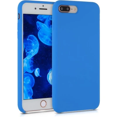 Afbeelding van kwmobile telefoonhoesje geschikt voor Apple iPhone 7 Plus / 8 Hoesje met siliconen coating Smartphone case in zeebries