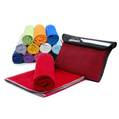Afbeelding van Microvezel handdoek, voor sauna, fitness en sport strandhanddoek, sporthanddoek 50x30cm Rood