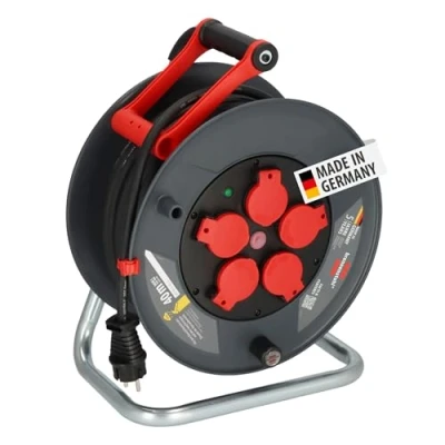 Afbeelding van Brennenstuhl Professional kabelhaspel 320 KU 4200 (40m kabel in zwart, gemaakt van speciale kunststof, voor gebruik op bouwplaatsen en permanent buitengebruik, Made Germany)