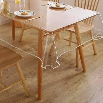 Afbeelding van A2ZWORLD Transparant rechthoekig pvc tafelkleed, beschermend, waterdicht, gemakkelijk te reinigen (140 x 200 cm)