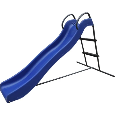 Afbeelding van AXI Vrijstaande Glijbaan met wateraansluiting 180cm blauw &amp; antraciet Waterglijbaan van Metaal Kunststof